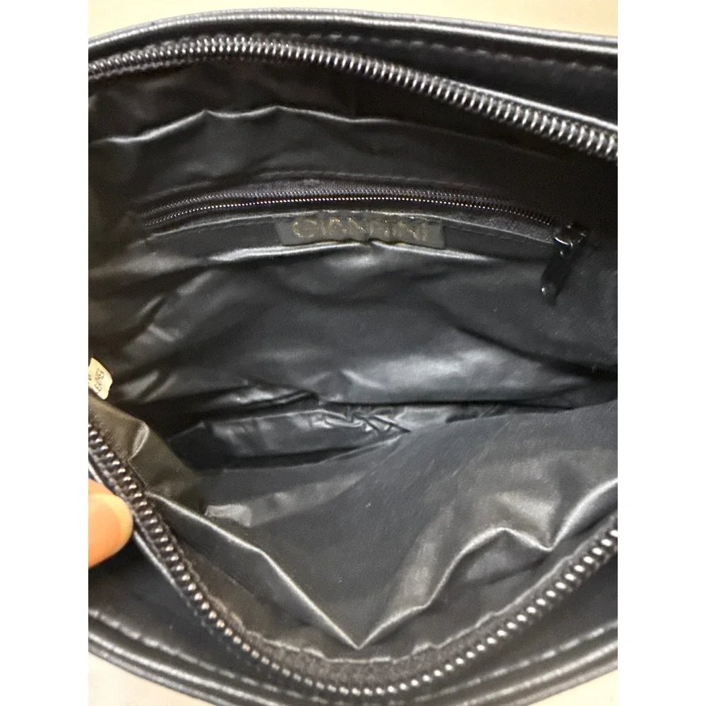 Giannini Black Faux Leather Crossbody Shoulder Bag‎ With Zipper Pocket - Picture 7 of 8